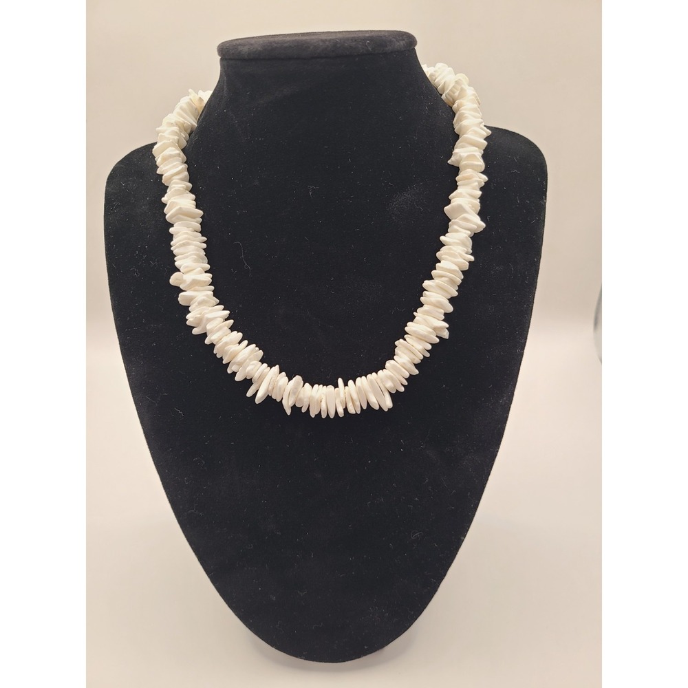 White Puka Shell Necklace Natural Hawaiian Surfer Beach 16"